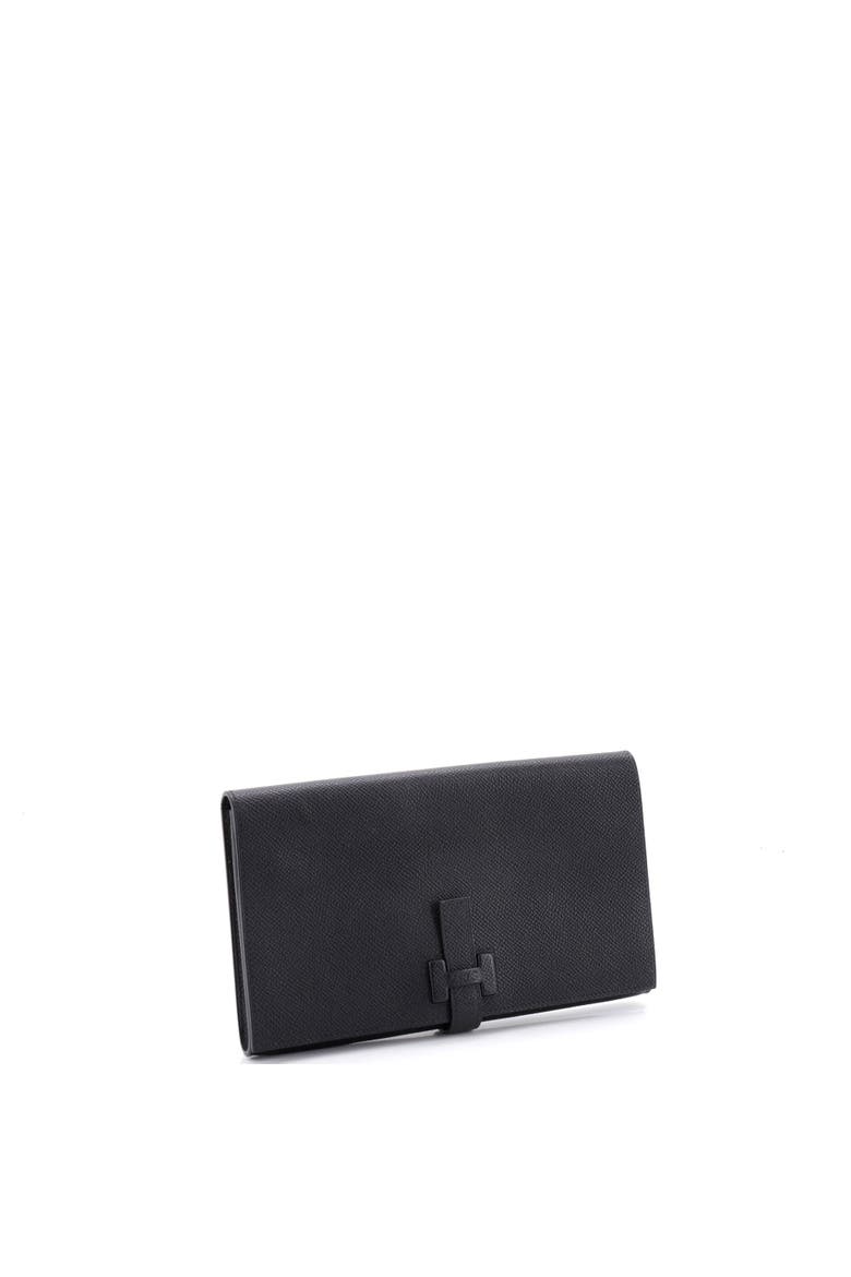 New H Passant Wallet Leather Long, Alternate, color, Noir