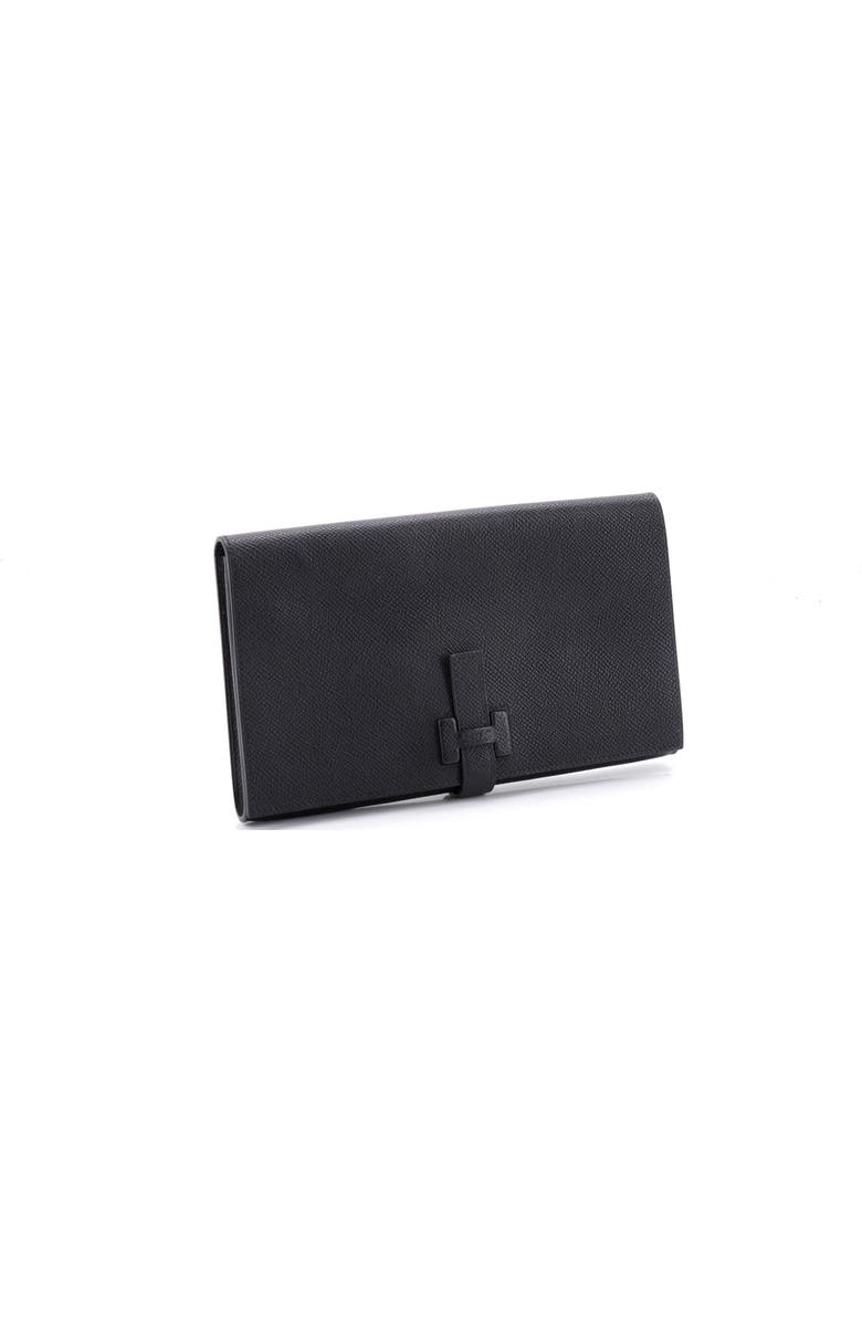 Pre-Owned Hermes New H Passant Wallet Leather Long, Alternate, color, Noir