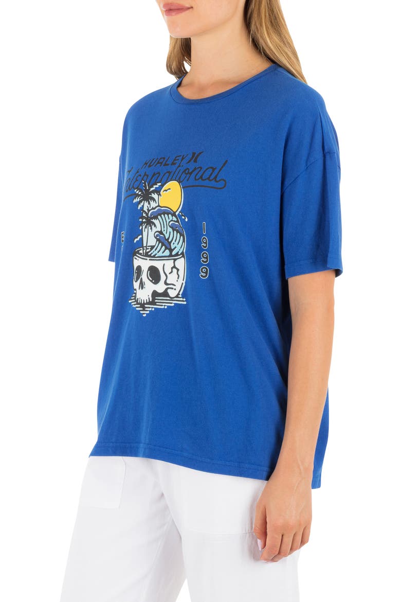Skulltide Crewneck Cotton Boyfriend T-Shirt, Alternate, color, HYDRO