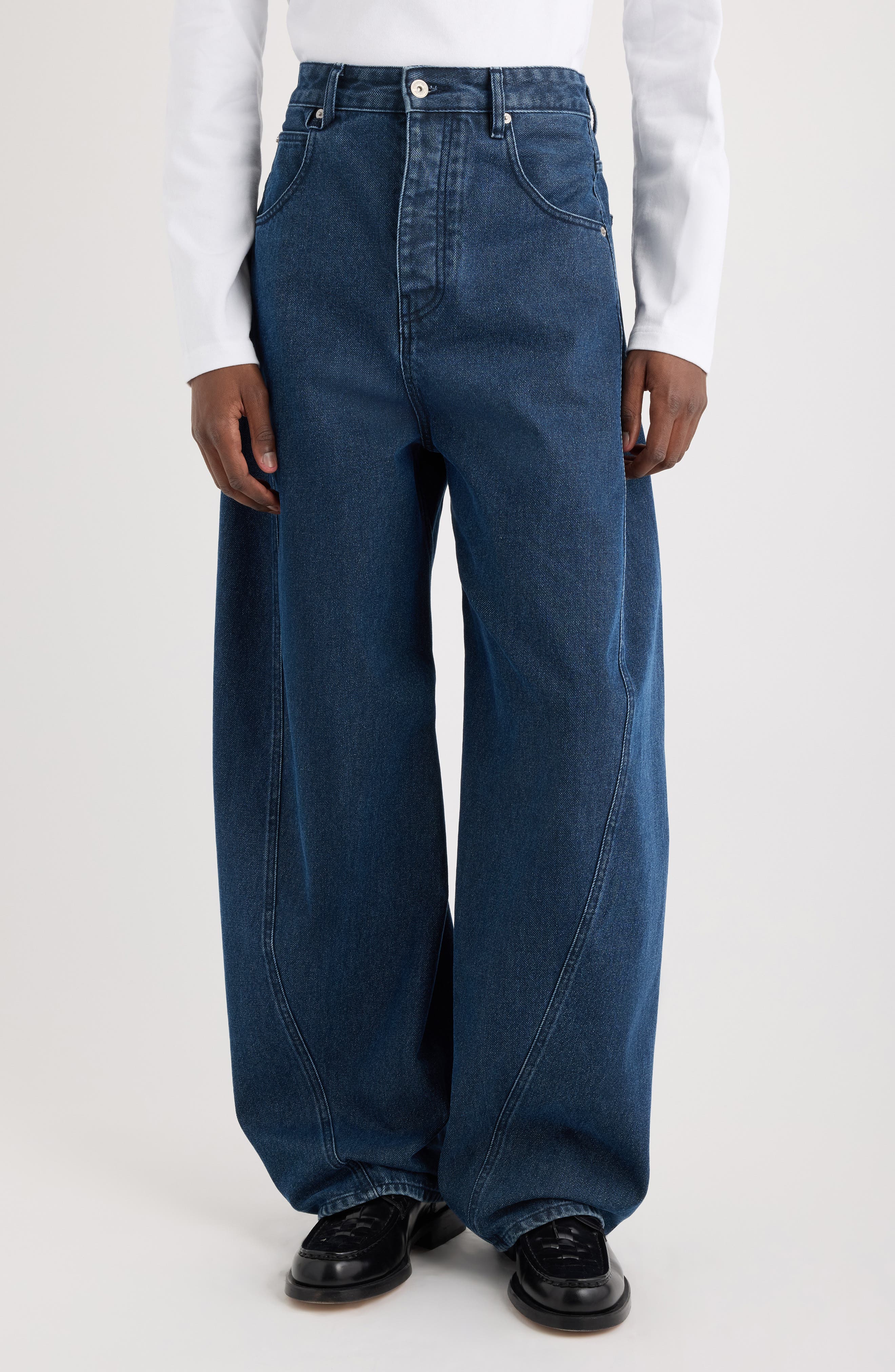 Le de-Nîmes Espiral Twisted Seam Barrel Leg Jeans (Men) | Nordstrom