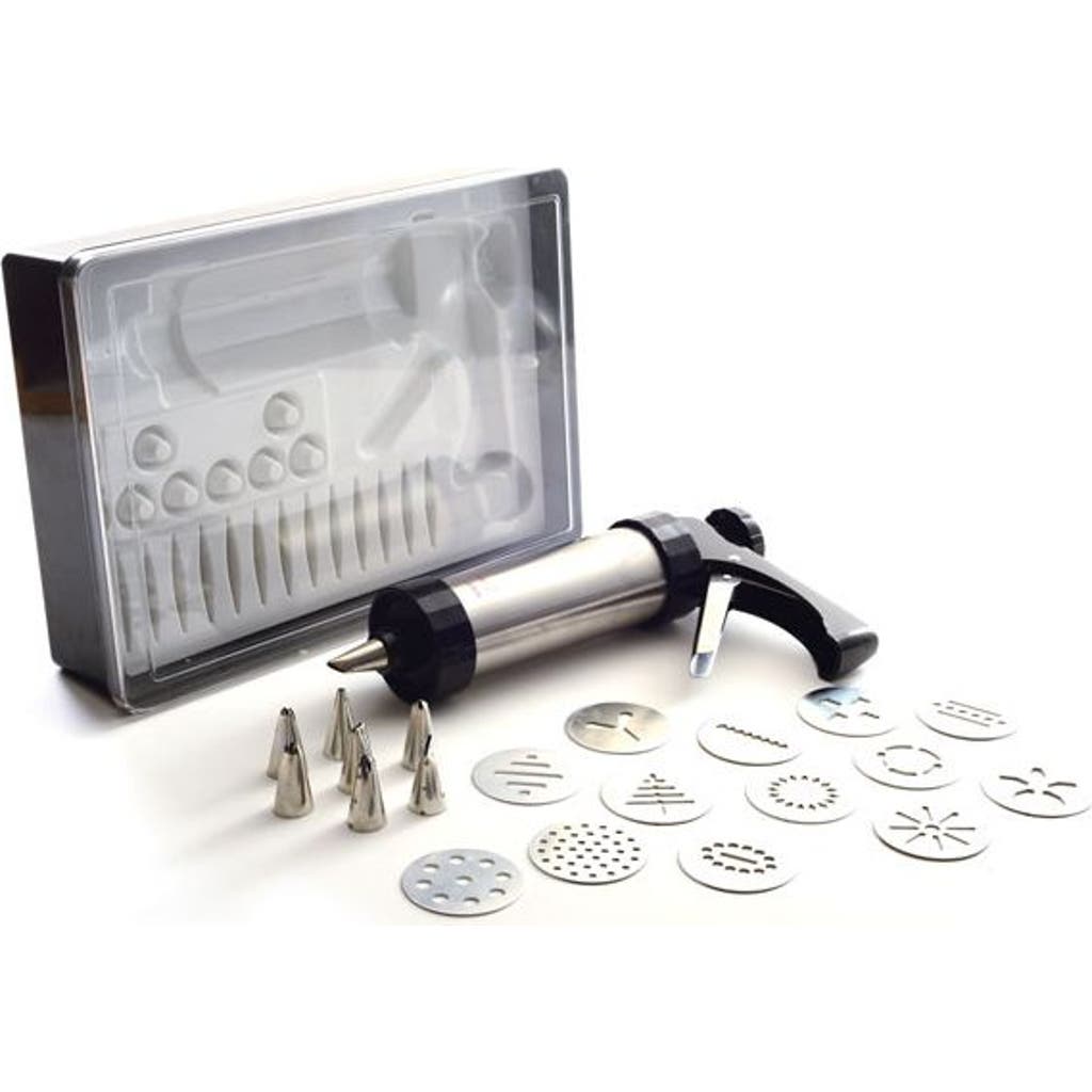 Norpro Stainless Steel Cookie And Icing Press With Storage Case, Black In Black