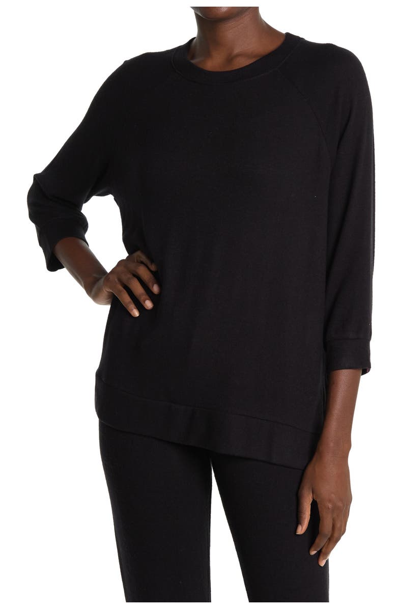 Donna Karan New York Soft Knit 3/4 Sleeve Lounge Top, Main, color,