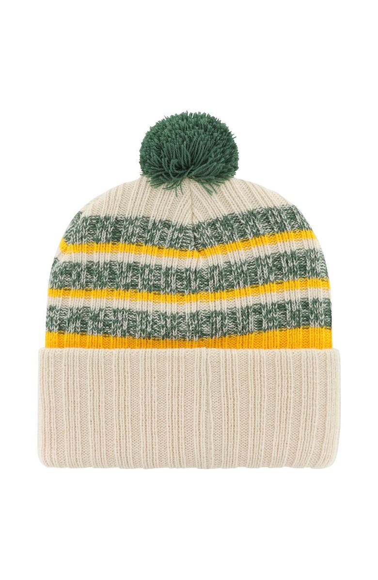 '47 Men's '47 Cream Green Bay Packers Tavern Cuffed Knit Hat with Pom, Alternate, color,