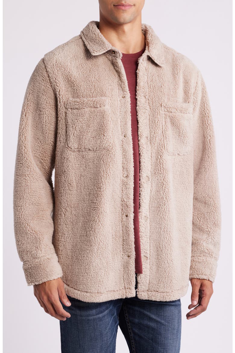 Tasman Snap Fleece Shacket, Main, color, PUTTY