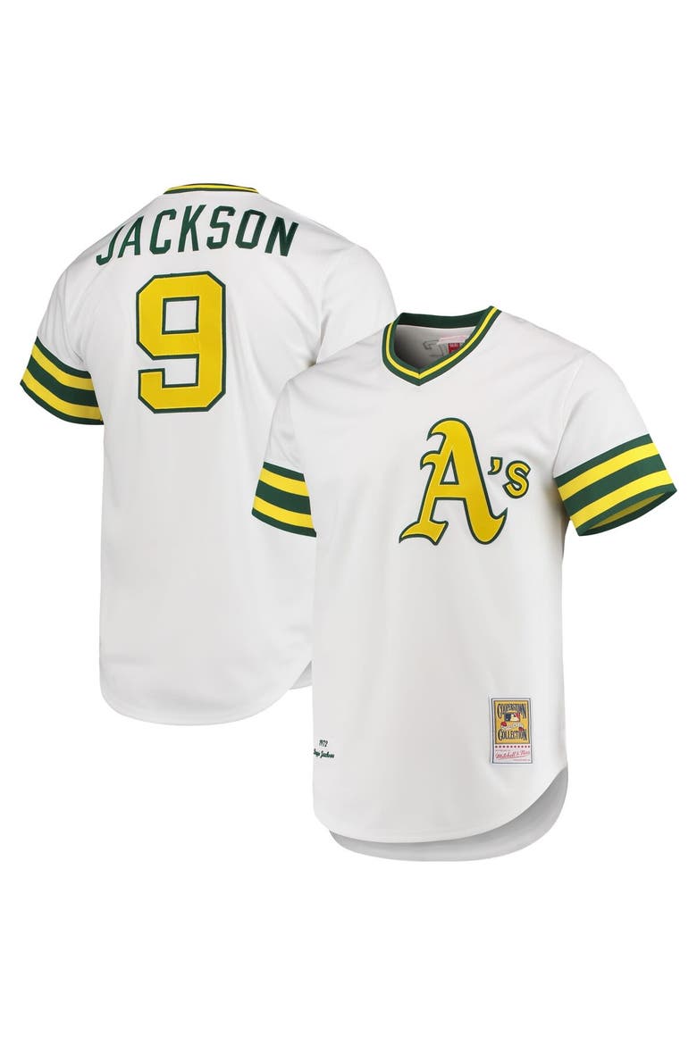 Men's Mitchell & Ness Reggie Jackson White Oakland Athletics 1972 Cooperstown Collection Authentic Jersey, Main, color, White