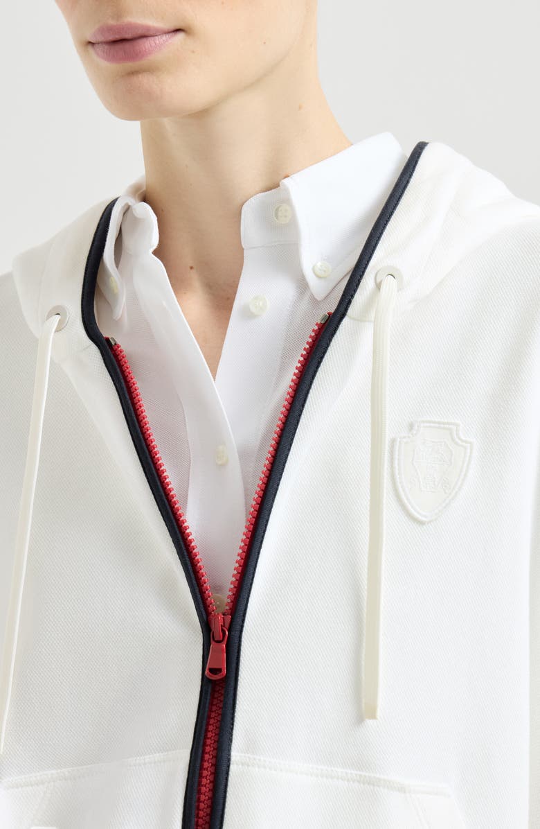 Brunello Cucinelli Hooded sweatshirt with logo, Alternate, color, White