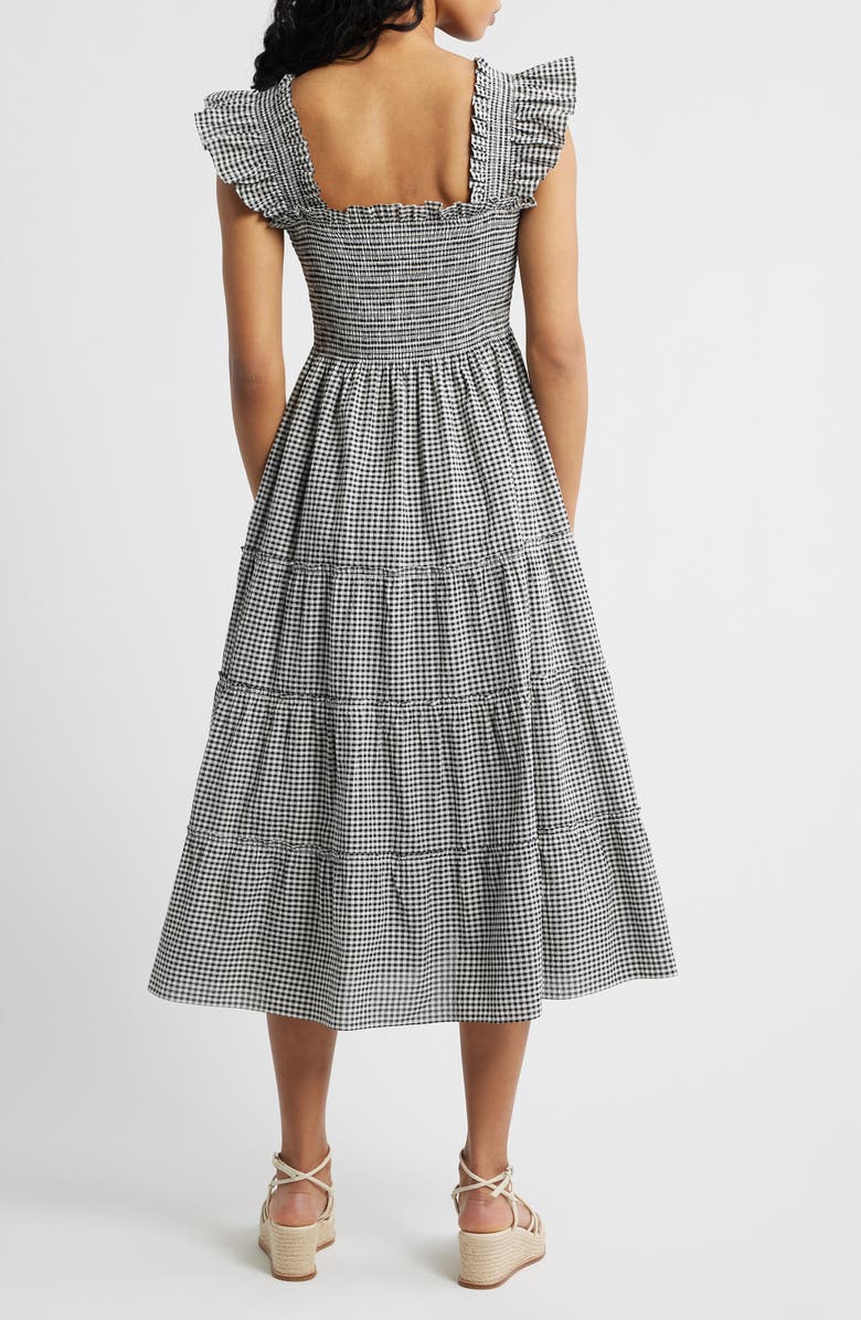 Hill House Home The Ellie Gingham Nap Midi Dress, Alternate, color, Black/ Sand Gingham