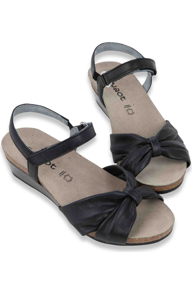 Naot Madame Ankle Strap Platform Wedge Sandal, Alternate, color, Black Shiny Leather