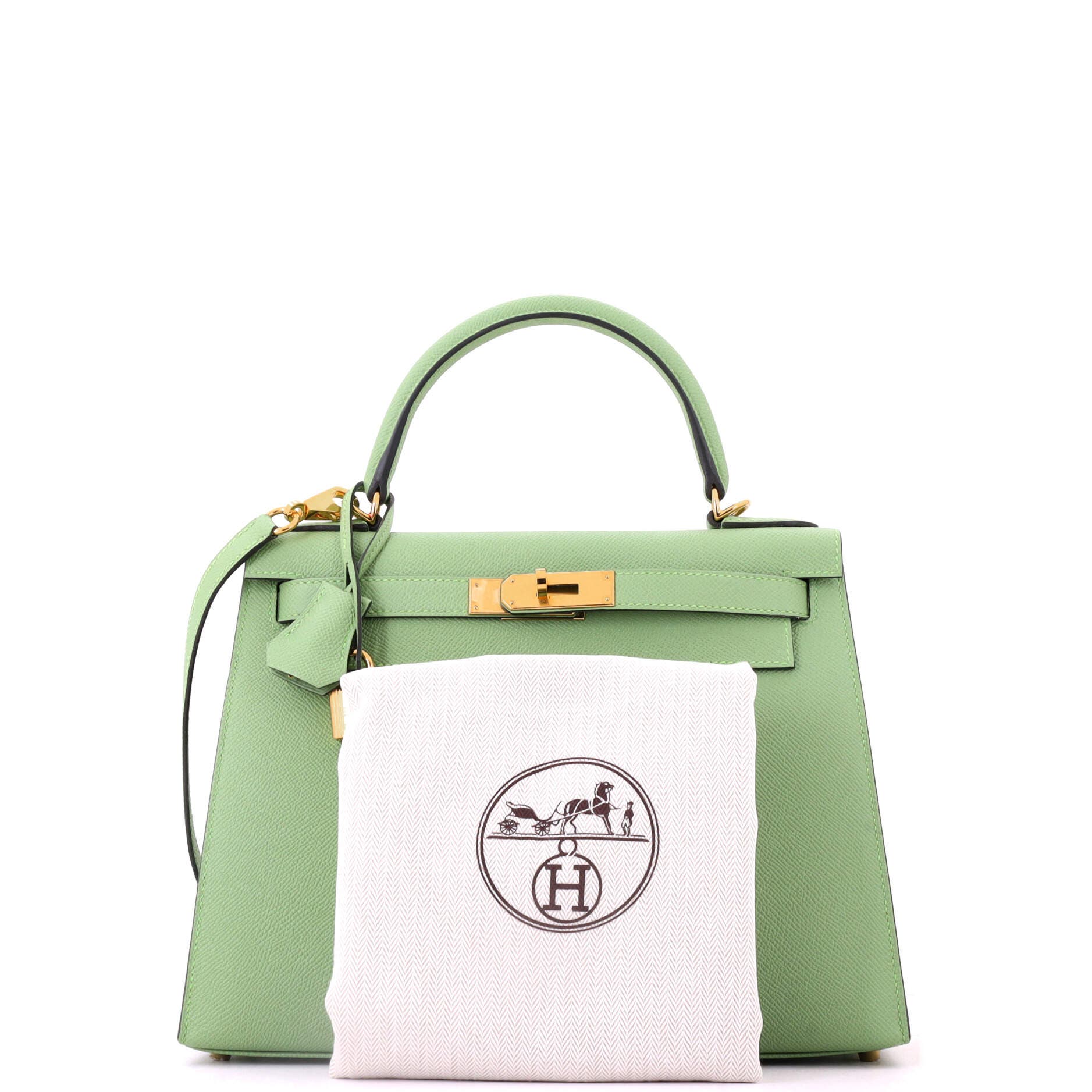 Pre-Owned Hermes Kelly Handbag Green Epsom with Gold Hardware 28, Alternate, color, Vert Criquet