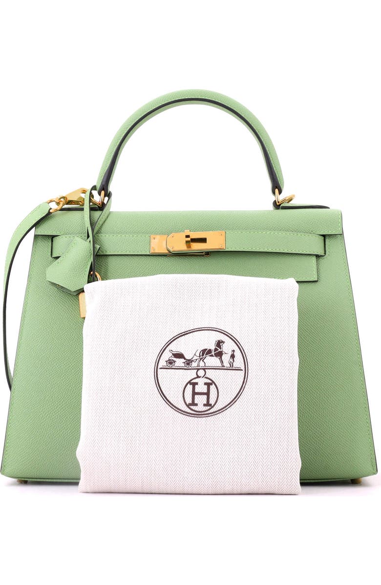 Pre-Owned Hermes Kelly Handbag Green Epsom with Gold Hardware 28, Alternate, color, Vert Criquet