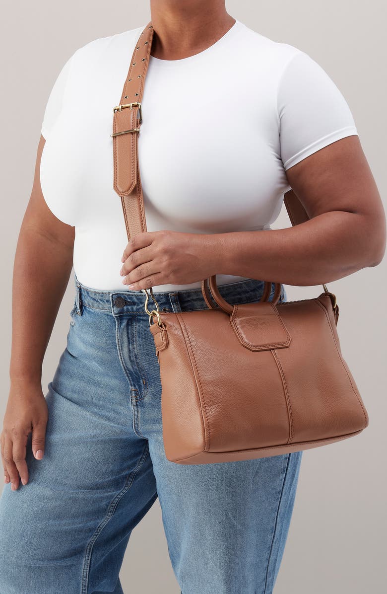 HOBO Medium Sheila Leather Satchel, Alternate, color, Brown Sugar