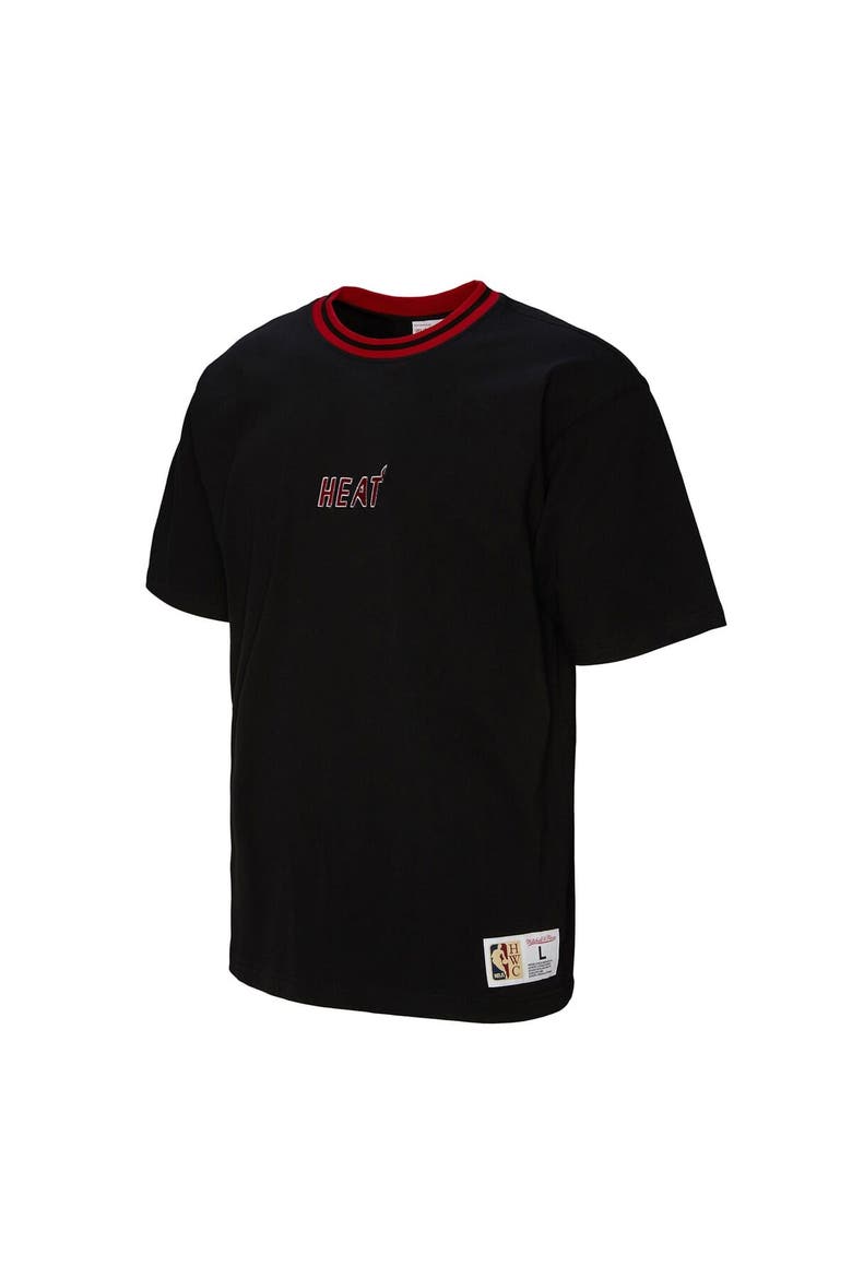 Unisex Mitchell & Ness Black Miami Heat Playmaker Vintage Logo T-Shirt, Alternate, color, Black