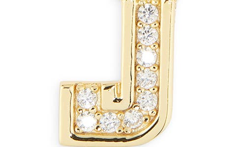 Argento Vivo Sterling Silver Cubic Zirconia Initial Pendant Necklace In Gold
