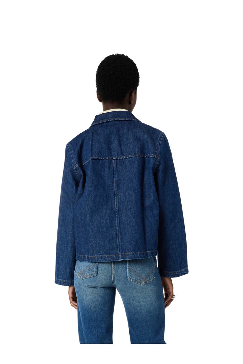 Taina Button Front Pocket Denim  Jacket, Alternate, color, Jeans