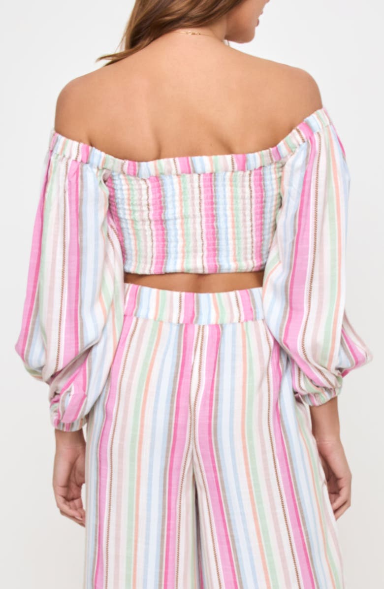 LSPACE Palma Off-the-Shoulder Top, Alternate, color, San Tropez Stripe