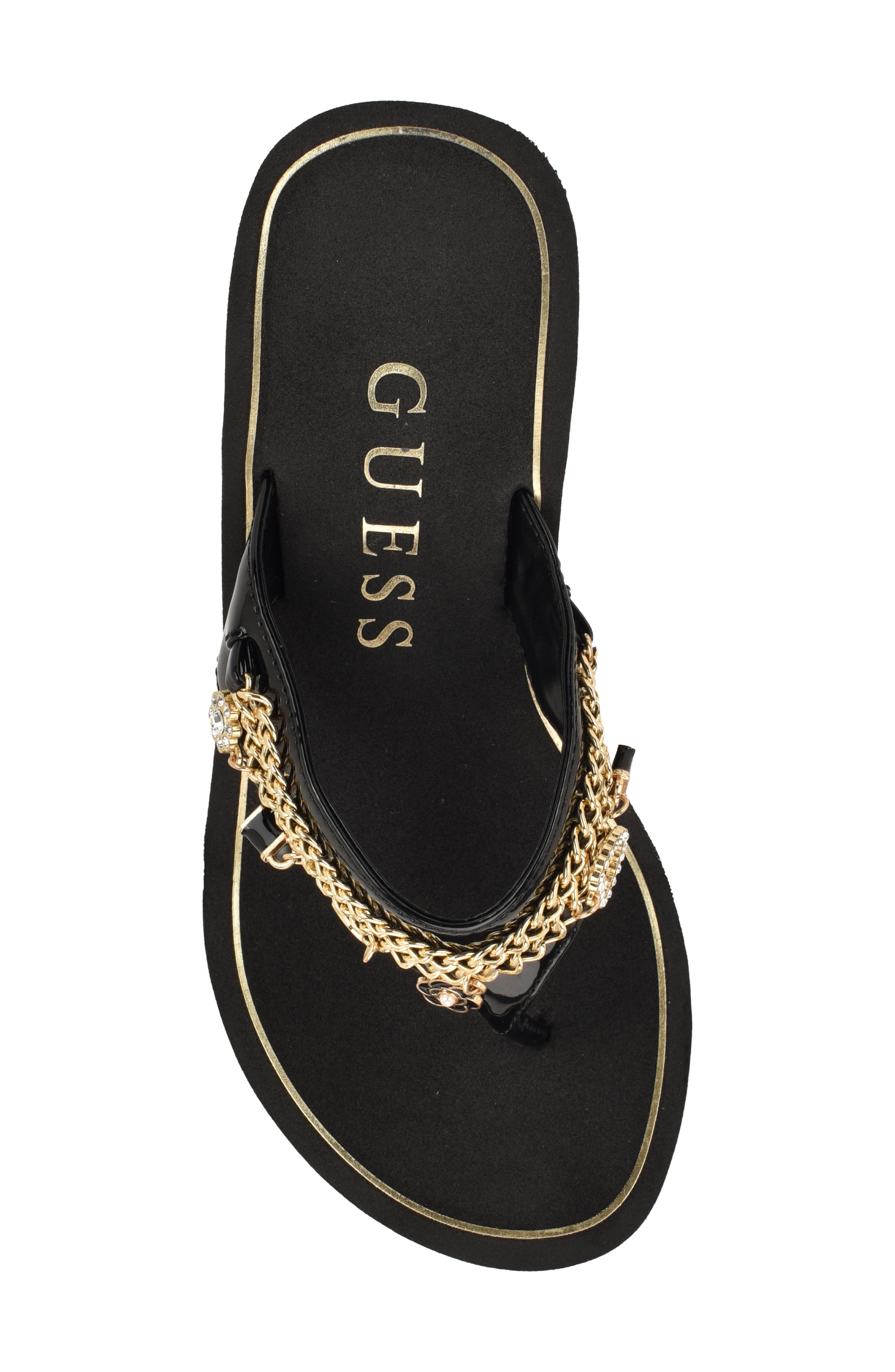 GUESS Sutton Platform Wedge Sandal, Alternate, color, Black