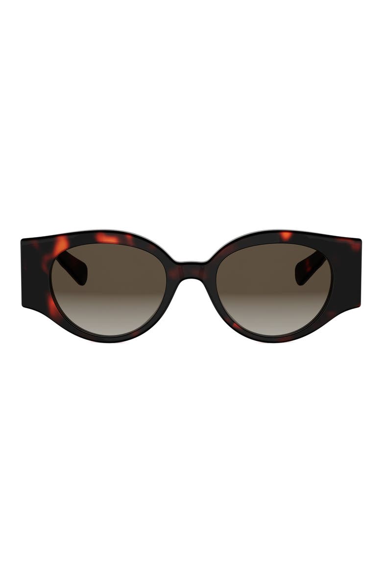 Triomphe Stamp 50mm Butterfly Sunglasses, Main, color, DARK HAVANA / GRADIENT BROWN
