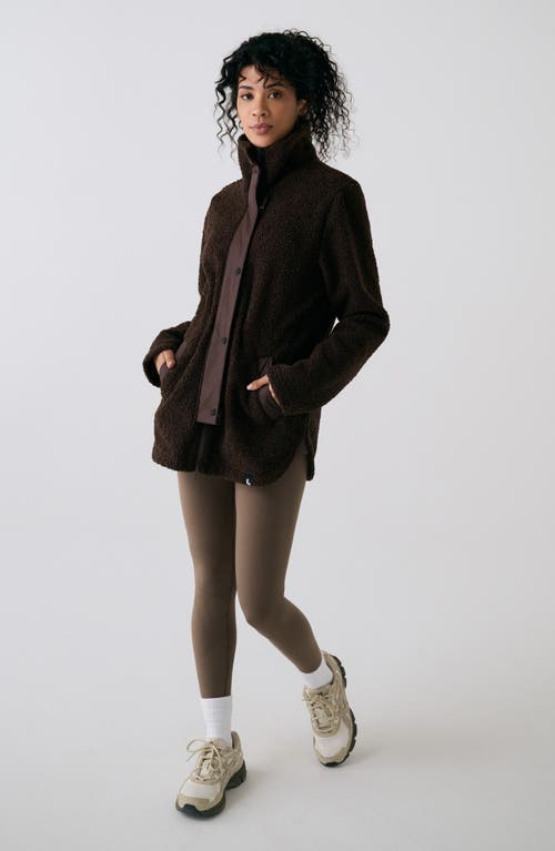Lole Fiercely High Pile Fleece Jacket In Brown