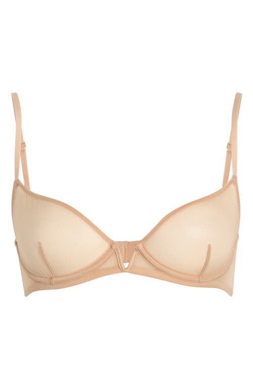 Commando Mesh Underwire Plunge Demi Bra In Neutral