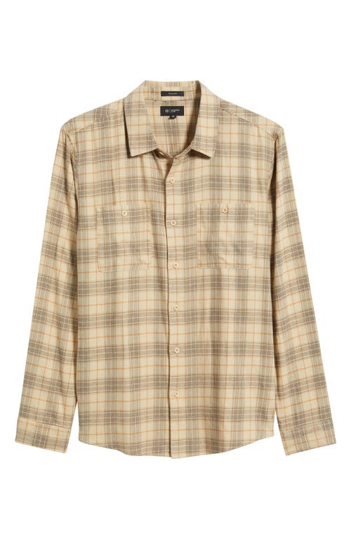 Ag Wayne Plaid Button-up Work Shirt In Brown