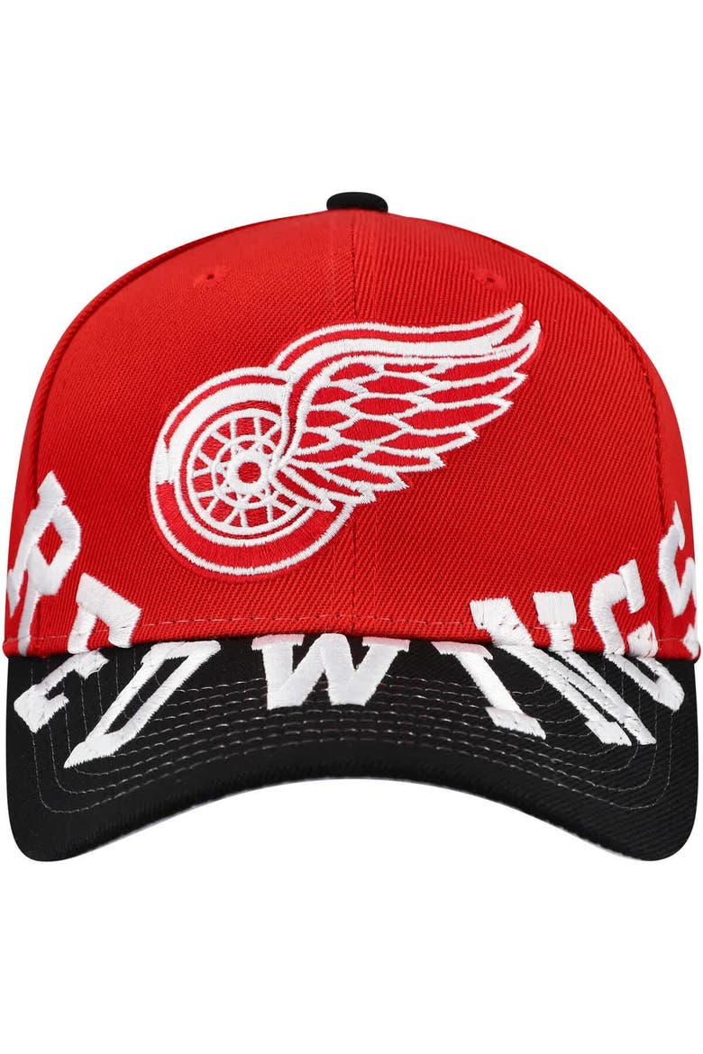 Men's Mitchell & Ness Red/Black Detroit Red Wings Underarch Two-Tone Pro Crown Snapback Hat, Alternate, color, Red
