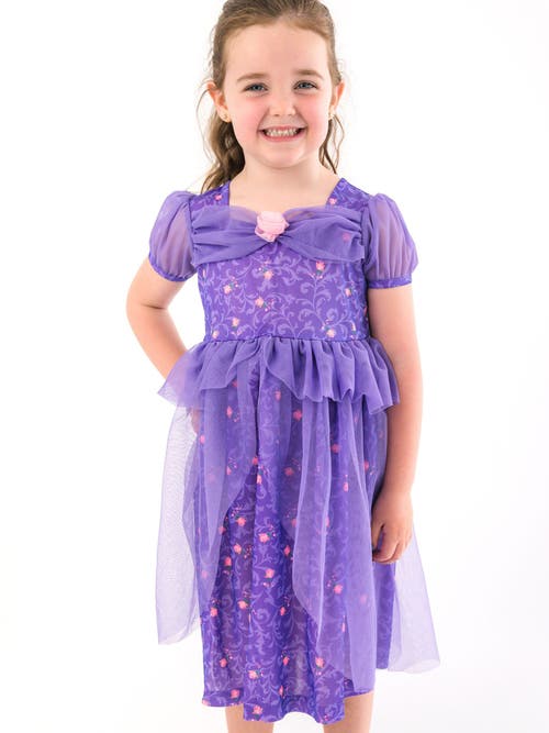 Rufflebutts Princess Dress-up Puff Sleeve Nightgown In Purple