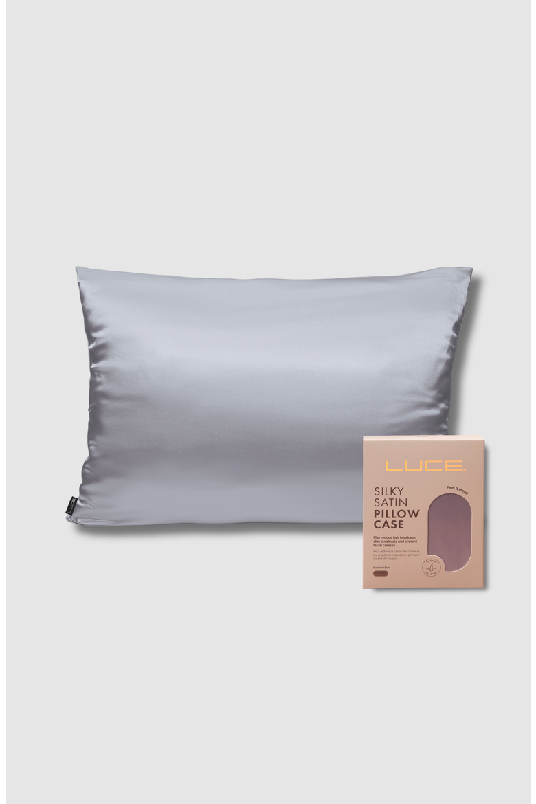 Premium Satin Pillowcase for Silky Smooth Hair & Skin, Main, color, GREY
