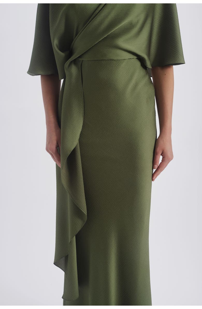Amsale Cascading Drape Dress, Alternate, color, Moss