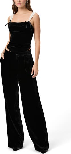 Kara Velvet Wide Leg Pants