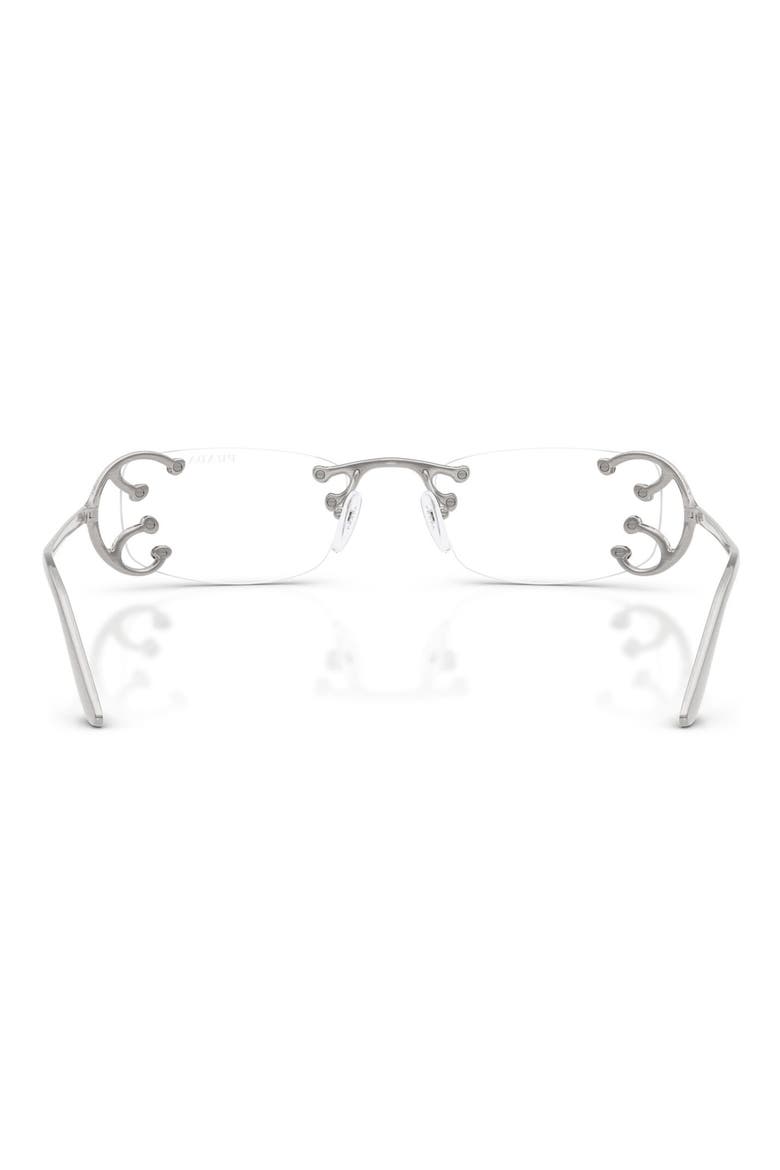 52mm Rectangular Blue Light Blocking Glasses, Alternate, color, ARGENTO NOUVEAU / BLUE LIGHT