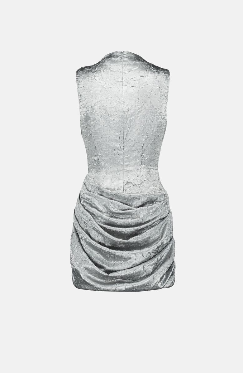 SAEMDI Crinkled Tulip Dress, Alternate, color, Silver