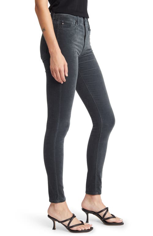 Ag The Farrah High Waist Velvet Jeans In Gunpowder