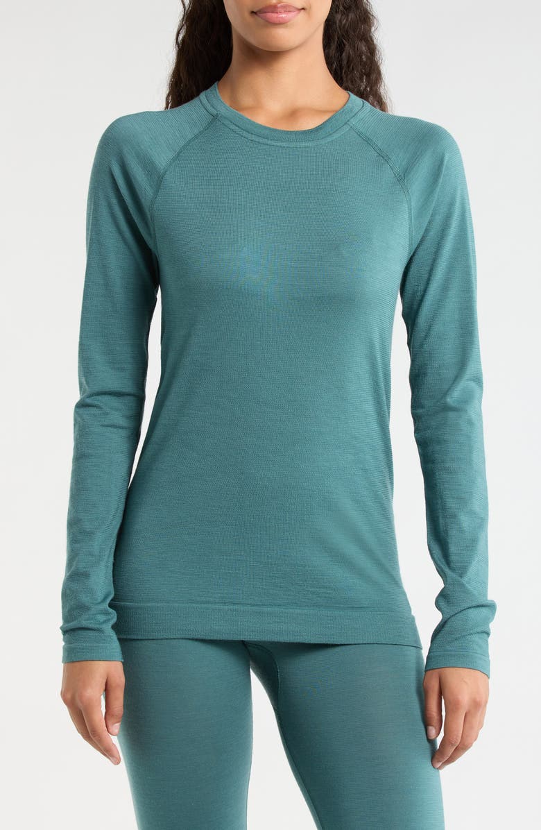 Smartwool All Season Merino Wool Blend Base Layer Crew Top, Main, color, Dusty Teal
