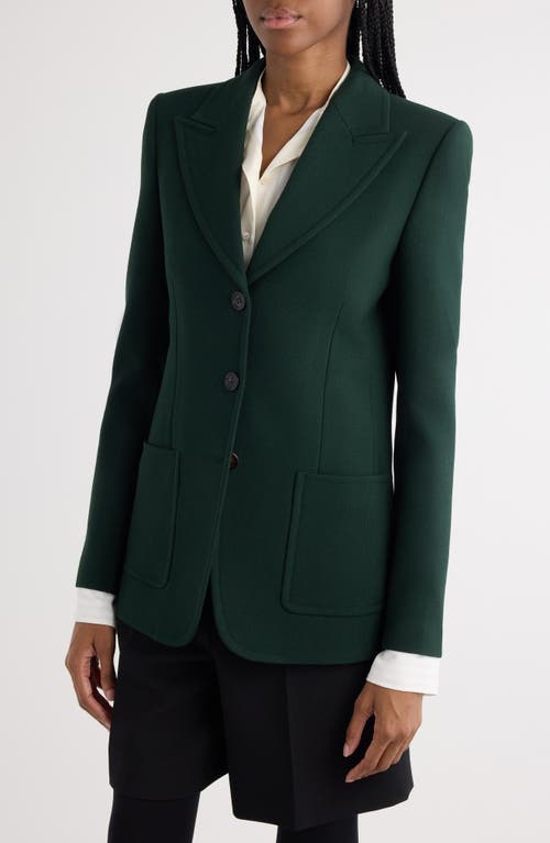 Chloé Single-breasted Wool Jacket In Nightfall Green