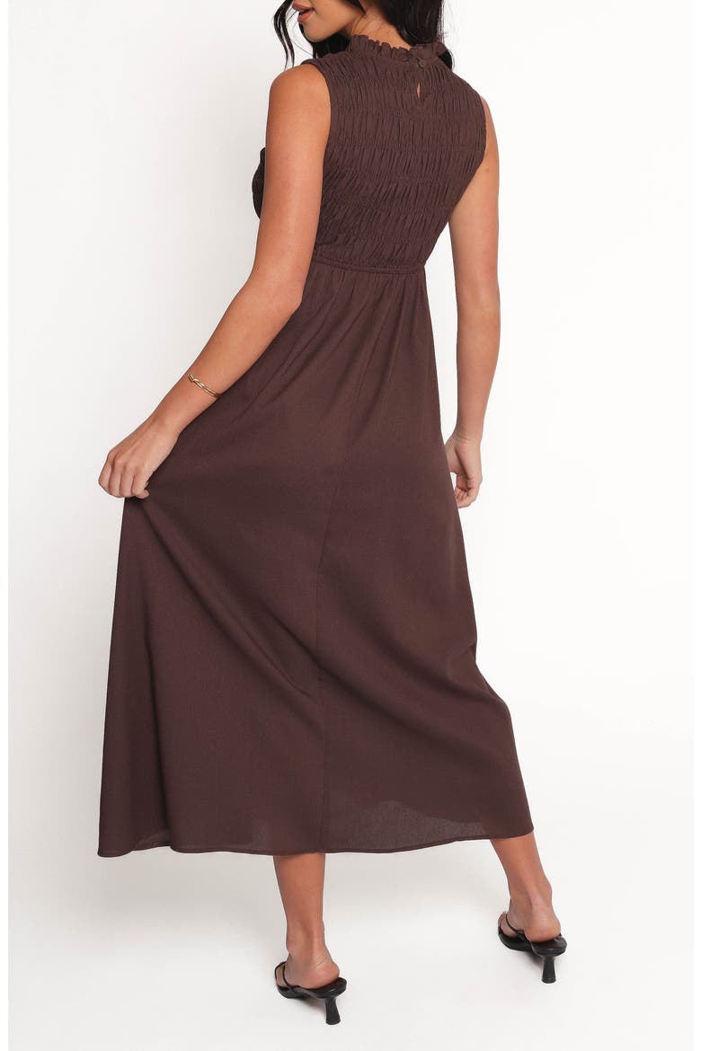 Lanna Smocked Sundress, Alternate, color, CHOCOLATE