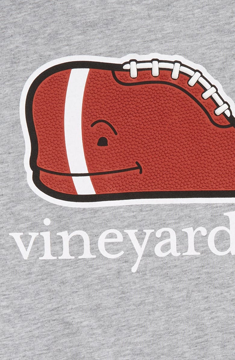 vineyard vines Kids' Football Whale Long Sleeve Pocket Graphic Tee, Alternate, color, 