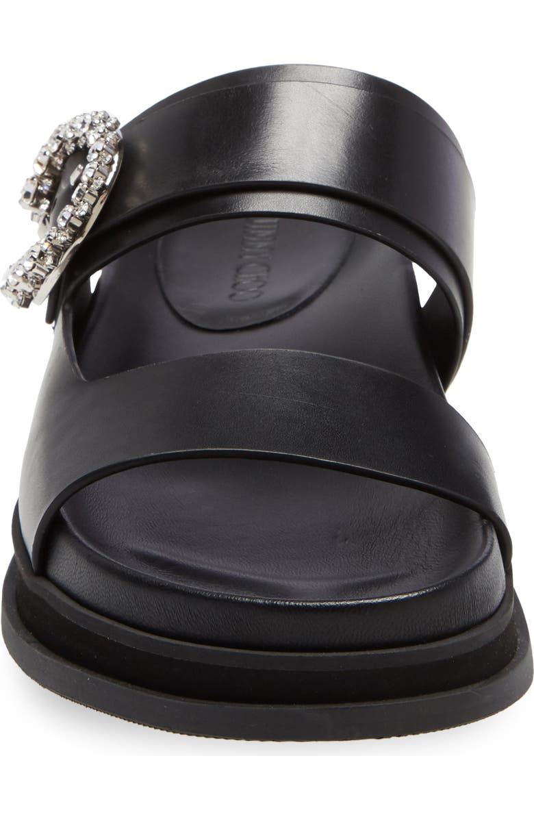 Jimmy Choo Marga Crystal Buckle Flat Sandal, Alternate, color,