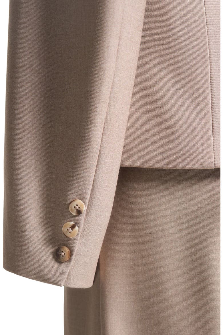 Wide Shoulder Tailored Blazer with Twin Belt, Alternate, color, Taupe