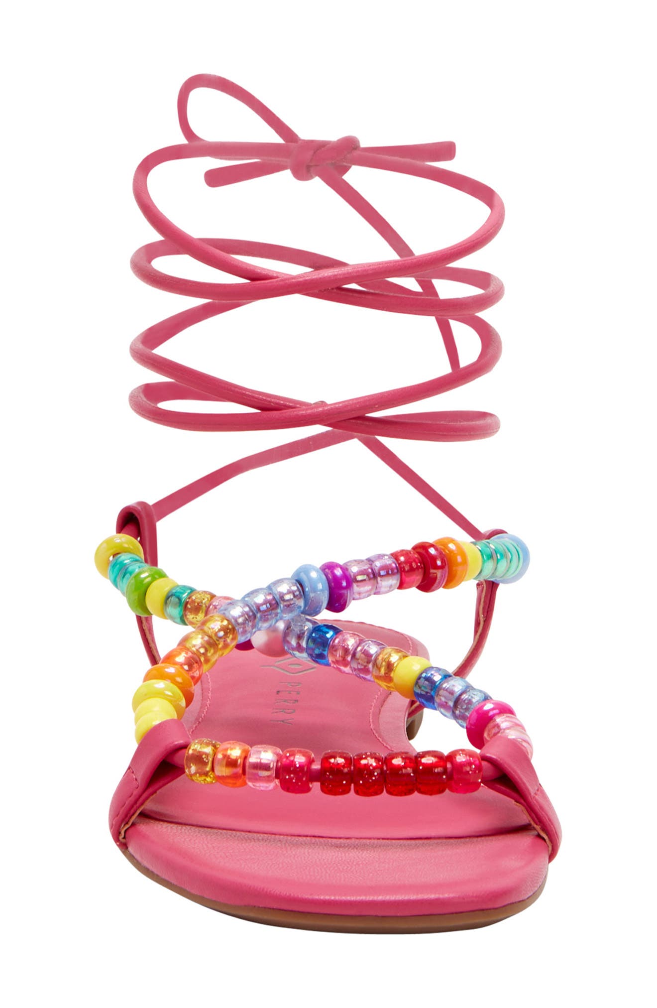 The Halie Bead Ankle Tie Sandal, Alternate, color, FUCHSIA PINK