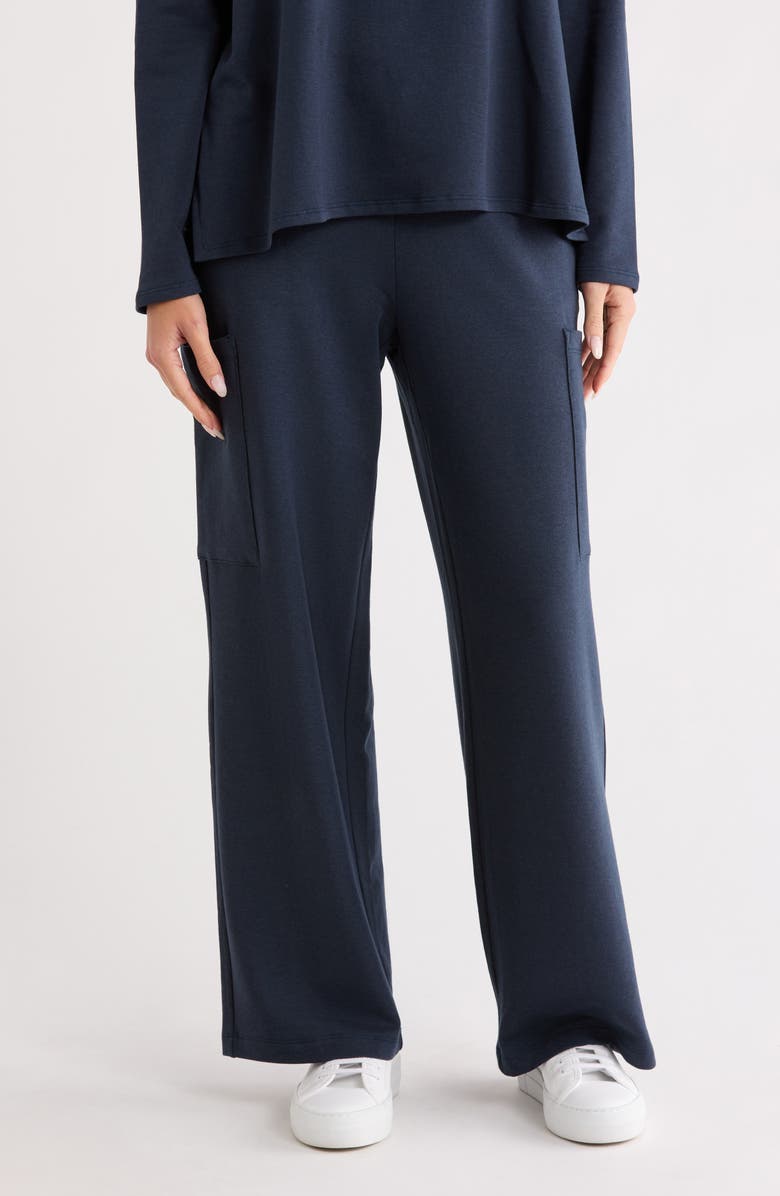 Eileen Fisher Wide Leg Cargo Pants, Main, color, Deep Adriatic