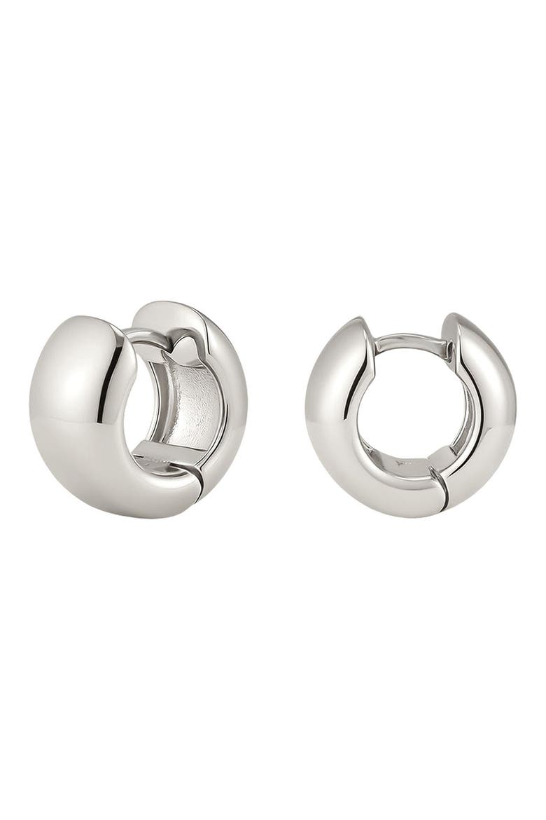 Sol Hoop Earrings, Main, color, RHODIUM PLATED