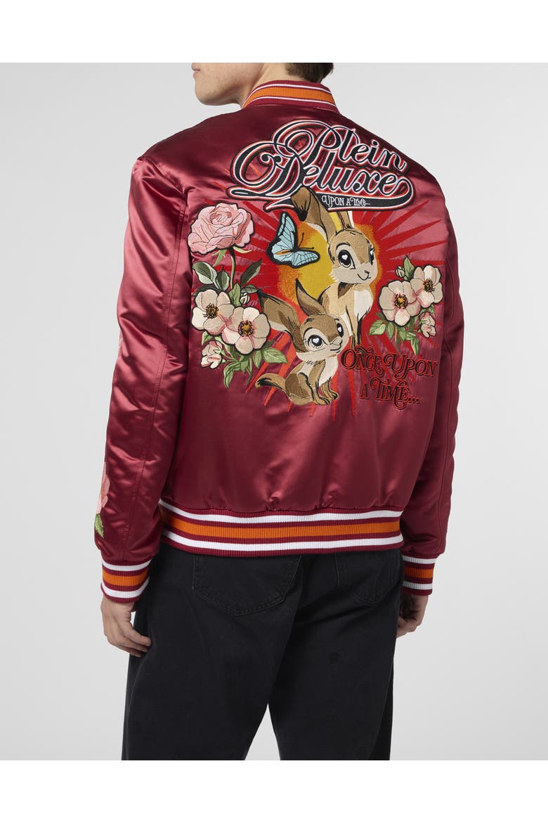 Satin Bomber Fairy Deluxe Men, Alternate, color, Bordeaux