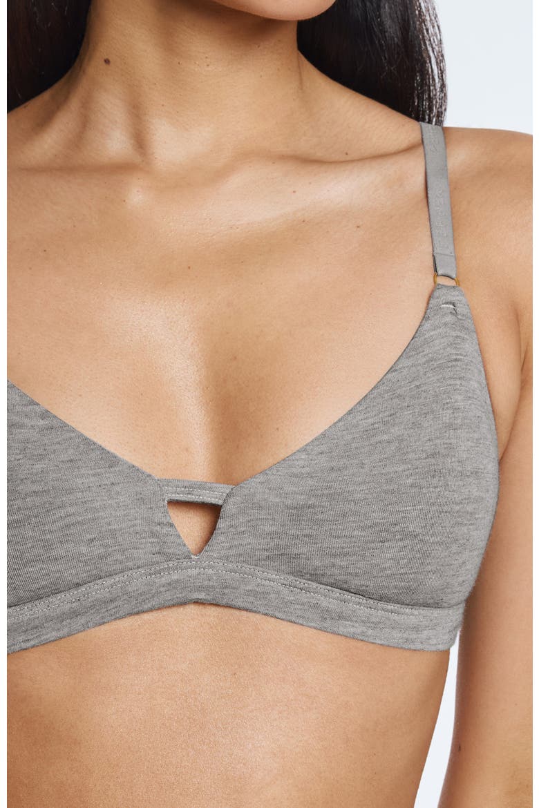 Supima Cotton Wirefree Bra, Alternate, color, Heather Grey