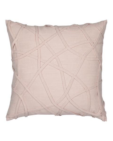 Illusion Handmade dimensional applique Indoor & Outdoor Woven Accent Pillow