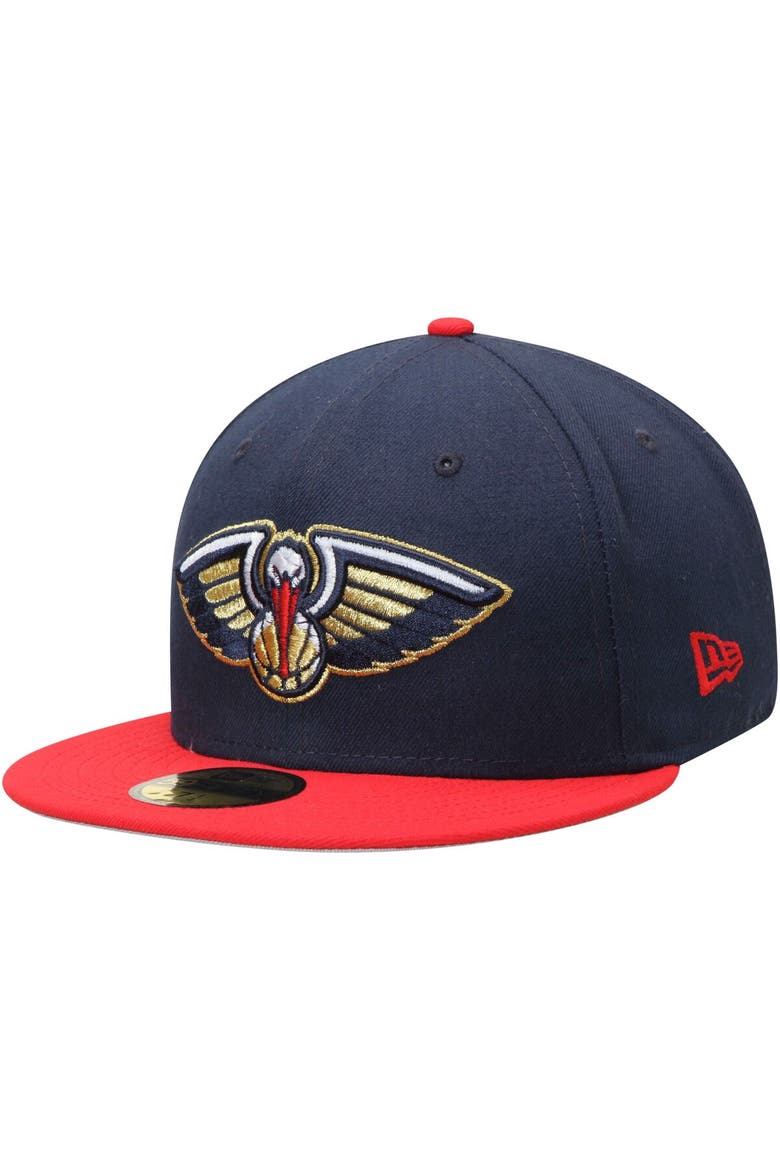 Men's New Era Navy/Red New Orleans Pelicans Official Team Color 2Tone 59FIFTY Fitted Hat, Main, color, Navy