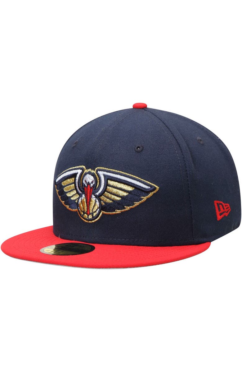 New Era Men's New Era Navy/Red New Orleans Pelicans Official Team Color 2Tone 59FIFTY Fitted Hat, Main, color, Navy
