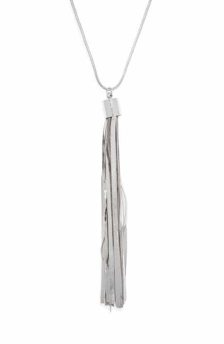 NORDSTROM RACK Snake Chain Tassel Pendant Necklace