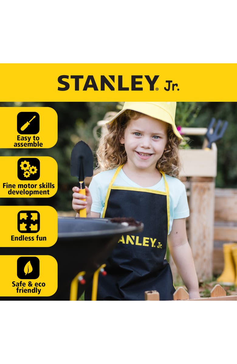 Stanley Jr .Kids Garden Tool Set Including Wheelbarrow, Apron, Gloves and Short hand Tools, Alternate, color, Multi