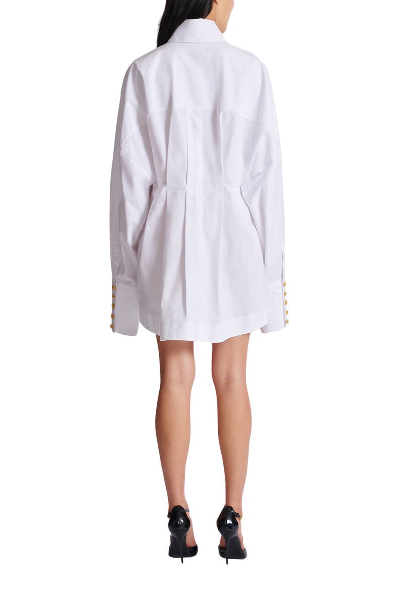 Balmain Poplin shirt dress, Alternate, color, White