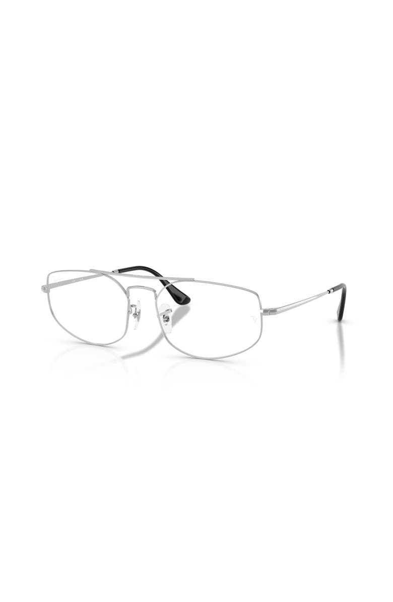 Ray-Ban 58mm Irregular optical glasses, Main, color, Silver